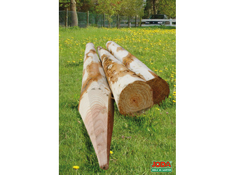Zaunpfahl Fichte/Tanne frisch, bunt gefräst, Ø 10 cm Zaunpfahl Fichte/Tanne frisch, bunt gefräst, Ø 10 cm
