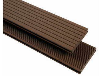 Terrassendiele BPC massiv 7-Rillen/fein schokobraun - 20 x 145 mm Terrassendiele BPC massiv 7-Rillen/fein schokobraun - 20 x 145 mm