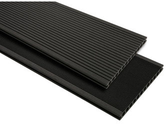Terrassendiele BPC Hohlkammer geriffelt/genutet Ebony anthrazit EXTREME - 25 x 250 mm Terrassendiele BPC Hohlkammer geriffelt/genutet Ebony anthrazit EXTREME - 25 x 250 mm