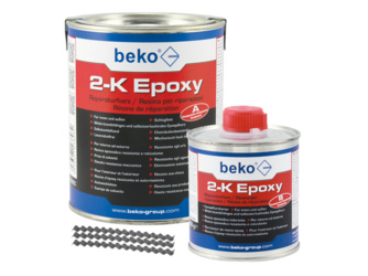 2-K Epoxy Reparaturharz 1 kg, inkl. 10 x Estrichklammern 6 x 70 mm 2-K Epoxy Reparaturharz 1 kg, inkl. 10 x Estrichklammern 6 x 70 mm