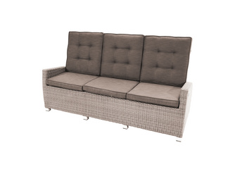 3-Sitzer Speise-/Lounge-Sofa NIZZA COMFORT Polyrattan-Geflecht doppel-halbrund 3-Sitzer Speise-/Lounge-Sofa NIZZA COMFORT Polyrattan-Geflecht doppel-halbrund