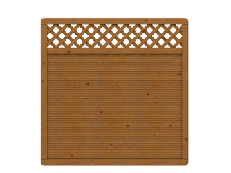 Sichtschutzzaun Holz braun "ARZAGO" Rechteck mit Gitter Sichtschutzzaun Holz braun "ARZAGO" Rechteck mit Gitter