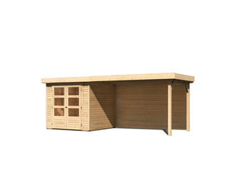 Askola 2 im Set mit Anbaudach 2,80 m Breite und 19 mm Rückwand naturbelassen 2170x4680x2110mm Askola 2 im Set mit Anbaudach 2,80 m Breite und 19 mm Rückwand naturbelassen 2170x4680x2110mm