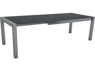 Ausziehtisch Aluminium graphit mit Tischplatte Dekton Lava anthrazit Ausziehtisch Aluminium graphit mit Tischplatte Dekton Lava anthrazit