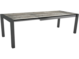Ausziehtisch Aluminium anthrazit mit Tischplatte Silverstar Tundra grau Ausziehtisch Aluminium anthrazit mit Tischplatte Silverstar Tundra grau