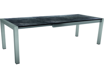 Ausziehtisch Edelstahl mit Tischplatte Silverstar Dark Marble Ausziehtisch Edelstahl mit Tischplatte Silverstar Dark Marble