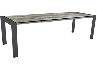 Ausziehtisch 200/260x90 cm Select Aluminium anthrazit mit Tischplatte Silverstar Tundra grau Ausziehtisch 200/260x90 cm Select Aluminium anthrazit mit Tischplatte Silverstar Tundra grau