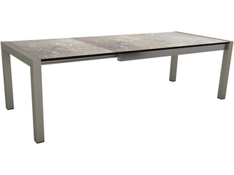 Ausziehtisch Aluminium graphit mit Tischplatte Silverstar Vintage stone Ausziehtisch Aluminium graphit mit Tischplatte Silverstar Vintage stone