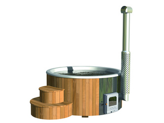 Badebottich Hot Tube de luxe Weiß mit GFK-Einsatz und Thermoabdeckung Badebottich Hot Tube de luxe Weiß mit GFK-Einsatz und Thermoabdeckung