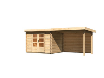 Bastrup 3 im Set mit Anbaudach 3 m breit, 28 mm Rückwand naturbelassen 2370x5790x2200mm Bastrup 3 im Set mit Anbaudach 3 m breit, 28 mm Rückwand naturbelassen 2370x5790x2200mm