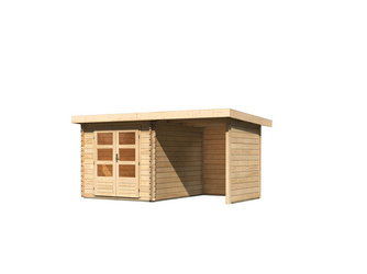 Bastrup 4 im Set mit Anbaudach 2 m breit, 28 mm Seiten - und Rückwand naturbelassen 2970x4200x2220mm Bastrup 4 im Set mit Anbaudach 2 m breit, 28 mm Seiten - und Rückwand naturbelassen 2970x4200x2220mm