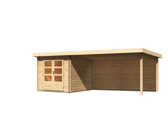 Bastrup 4 im Set mit Anbaudach 4 m breit, 28 mm Rückwand naturbelassen 2970x6200x2220mm Bastrup 4 im Set mit Anbaudach 4 m breit, 28 mm Rückwand naturbelassen 2970x6200x2220mm