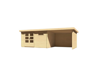 Bastrup 8 im Set mit Anbaudach 3 m breit, 28 mm Seiten - und Rückwand naturbelassen 2970x6700x2220mm Bastrup 8 im Set mit Anbaudach 3 m breit, 28 mm Seiten - und Rückwand naturbelassen 2970x6700x2220mm