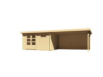 Bastrup 8 im Set mit Anbaudach 4 m breit, 28 mm Rückwand naturbelassen 2970x7700x2220mm Bastrup 8 im Set mit Anbaudach 4 m breit, 28 mm Rückwand naturbelassen 2970x7700x2220mm