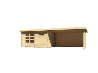 Gartenhaus Bastrup 8 im Set mit Anbaudach 4 m breit, 28 mm Seiten - und Rückwand naturbelassen Gartenhaus Bastrup 8 im Set mit Anbaudach 4 m breit, 28 mm Seiten - und Rückwand naturbelassen
