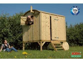 Bauwagen 180 x 200 x 250 cm Nadelholz KDI, TÜV-geprüft (traufseitige Tür) Bauwagen 180 x 200 x 250 cm Nadelholz KDI, TÜV-geprüft (traufseitige Tür)