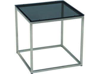 Beistelltisch 45x45 cm Edelstahl mit Glasplatte schwarz Beistelltisch 45x45 cm Edelstahl mit Glasplatte schwarz