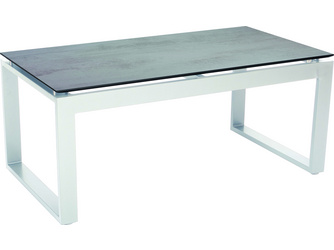Beistelltisch Allround Aluminium weiß mit Tischplatte Silverstar 2.0 Dekor Zement hell Beistelltisch Allround Aluminium weiß mit Tischplatte Silverstar 2.0 Dekor Zement hell