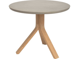 Beistelltisch Freddie Ø 60 cm Teak mit Tischplatte Beton Beistelltisch Freddie Ø 60 cm Teak mit Tischplatte Beton