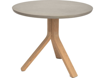 Beistelltisch Freddie Ø 65 cm Teak mit Tischplatte Beton Beistelltisch Freddie Ø 65 cm Teak mit Tischplatte Beton