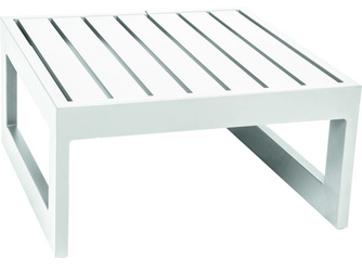 Beistelltisch/Hocker Holly 72x72x38 cm Aluminium weiß mit Aluminiumleisten Beistelltisch/Hocker Holly 72x72x38 cm Aluminium weiß mit Aluminiumleisten