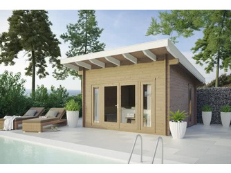 Blockbohlenhaus Atelier BBH 3,98x3,98 m/ 45 mm BB Fichte naturbelassen Blockbohlenhaus Atelier BBH 3,98x3,98 m/ 45 mm BB Fichte naturbelassen