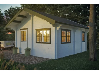 Blockhaus "Domicil", 28 mm 425 x 485 cm Blockhaus "Domicil", 28 mm 425 x 485 cm