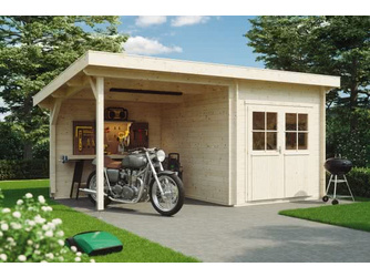 Blockhaus Nordby 28 mm mit SD Nordby Pultdach 240 x 300 cm Blockhaus Nordby 28 mm mit SD Nordby Pultdach 240 x 300 cm
