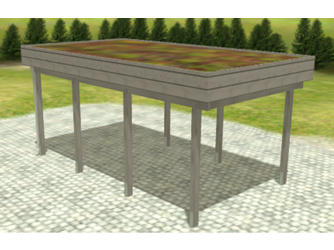 Carport Variant 3 x 5,5 KDG grau Öko Carport Variant 3 x 5,5 KDG grau Öko