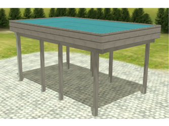 Carport Variant 3 x 5 KDG grau PoCb Carport Variant 3 x 5 KDG grau PoCb
