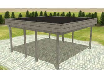 Carport Variant 5 x 5 KDG grau EPDM Carport Variant 5 x 5 KDG grau EPDM