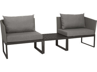 City-Lounge Donna Aluminium anthrazit mit Bezug silber/Kissen 100% Polyacryl Dessin seidengrau City-Lounge Donna Aluminium anthrazit mit Bezug silber/Kissen 100% Polyacryl Dessin seidengrau