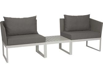 City-Lounge Donna Aluminium weiß mit Bezug silber/Kissen 100% Polyacryl Dessin seidengrau City-Lounge Donna Aluminium weiß mit Bezug silber/Kissen 100% Polyacryl Dessin seidengrau