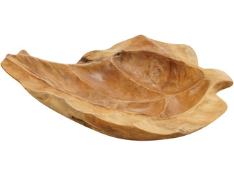 Deko-Schale BLATT Teak natur 470x490x80mm Deko-Schale BLATT Teak natur 470x490x80mm