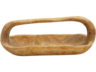 Deko-Schale MIT HENKEL Teak natur 400x180x140mm Deko-Schale MIT HENKEL Teak natur 400x180x140mm