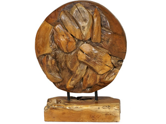 Deko-Scheibe Teak natur Ø300x400mm Deko-Scheibe Teak natur Ø300x400mm