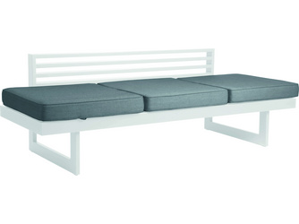 Dining-Bank/Liege New Holly Aluminium weiß Textilen silber/Kissen 100% Polyacryl seidengrau Dining-Bank/Liege New Holly Aluminium weiß Textilen silber/Kissen 100% Polyacryl seidengrau