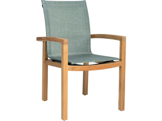 Dining-Sessel Leah Teak mit Bezug Textilen Leinen grau Dining-Sessel Leah Teak mit Bezug Textilen Leinen grau