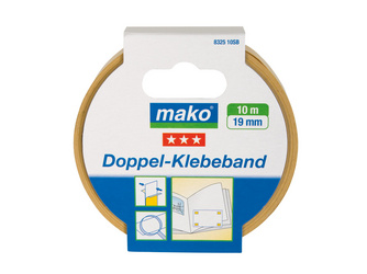 Doppel-Klebeband KOMFORT 19mm x 10m, Faservlies, weiß Doppel-Klebeband KOMFORT 19mm x 10m, Faservlies, weiß
