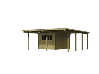 Doppelcarport Eco 2 Variante A SET 2 kdi m. Abstellraum mittel PVC 5760 x 5270 x 2290 mm Doppelcarport Eco 2 Variante A SET 2 kdi m. Abstellraum mittel PVC 5760 x 5270 x 2290 mm