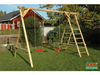 Doppelschaukel "Lasse" 400x205x260 cm Nadelholz KDI, TÜV-geprüft Doppelschaukel "Lasse" 400x205x260 cm Nadelholz KDI, TÜV-geprüft
