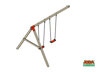 Doppelschaukel "Rasmus" 345x244x286 cm Nadelholz KDI, TÜV-geprüft Doppelschaukel "Rasmus" 345x244x286 cm Nadelholz KDI, TÜV-geprüft