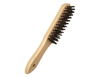 Drahtbürste KOMFORT 3-reihig, Stahldraht gehärtet, Ø 0,35mm, Holzgriff Drahtbürste KOMFORT 3-reihig, Stahldraht gehärtet, Ø 0,35mm, Holzgriff