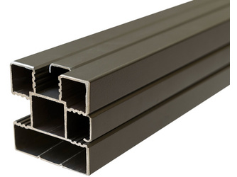 ECOSTECK-Pfosten Aluminium ANTHRAZIT 68 x 68 mm inkl. Abstandhalter, Schienen + Kappen ECOSTECK-Pfosten Aluminium ANTHRAZIT 68 x 68 mm inkl. Abstandhalter, Schienen + Kappen
