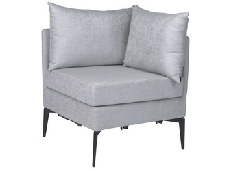 Eckelement Marta Aluminium Bezug und Kissen Outdoorstoff hellgrau/seidengrau meliert Eckelement Marta Aluminium Bezug und Kissen Outdoorstoff hellgrau/seidengrau meliert