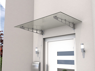 Edelstahlvordach HD/LT 140 klar / Edelstahl 1400x900x160x8mm Edelstahlvordach HD/LT 140 klar / Edelstahl 1400x900x160x8mm