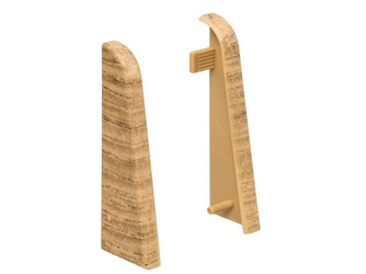 Endkappe Eiche Kunststoff f. Stecksockelleiste 19x58 (2 Stk/Pack) Endkappe Eiche Kunststoff f. Stecksockelleiste 19x58 (2 Stk/Pack)