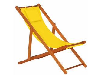 Faro Liegestuhl Gest. Hartholz light teak, Fläche Polyester gelb Faro Liegestuhl Gest. Hartholz light teak, Fläche Polyester gelb