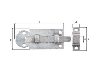 Fensterriegel, mit Knopf, gerade, mit Schlaufe, gelb verzinkt, Platte LxB 61x26mm Fensterriegel, mit Knopf, gerade, mit Schlaufe, gelb verzinkt, Platte LxB 61x26mm