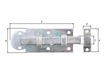 Fensterriegel, mit Knopf, gerade, mit Schlaufe, gelb verzinkt, Platte LxB 80x30mm Fensterriegel, mit Knopf, gerade, mit Schlaufe, gelb verzinkt, Platte LxB 80x30mm